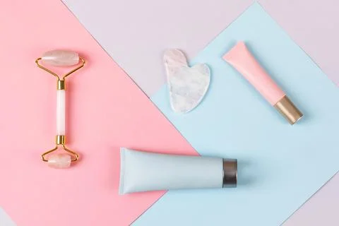 Jade roller and gua sha Stock Photos