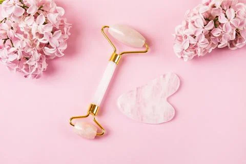 Jade roller and gua sha Stock Photos
