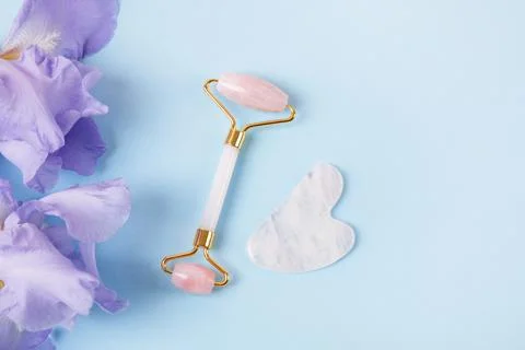 Jade roller and gua sha Stock Photos