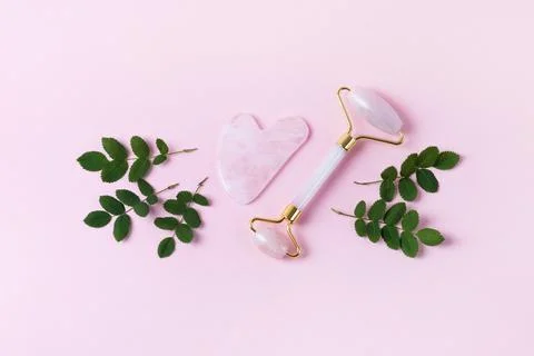 Jade roller and gua sha Stock Photos