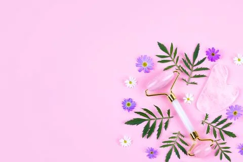 Jade roller and gua sha Stock Photos