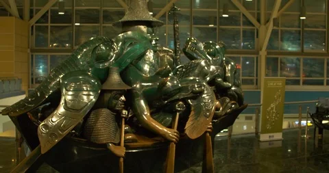 The jade statue at yvr Stock Footage 120891933