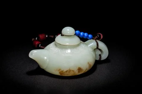 Jade teapot Foto stock