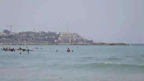 Jaffa Beach Stock Footage 85799217
