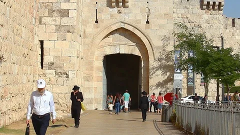 Jaffa Gate Jerusalem Stock-Footage 92141570