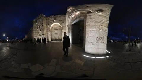 Jaffa gate, Jerusalem, Israel VR360 Stock Footage 128973435