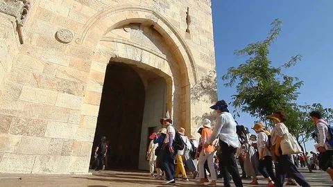 Jaffa Gate Jerusalem Timelapse Stock Footage 92045848