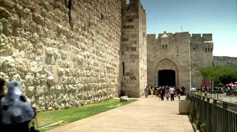 Jaffa Gate of Old Jerusalem Stock Footage 18138563
