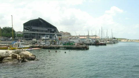 Jaffa harbor track 2 Stock Footage