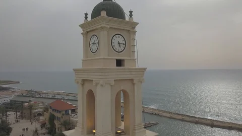 Jaffa Israel dlog flat 4k aerial drone footage ungraded flat dcinelike Stock Footage 89731659