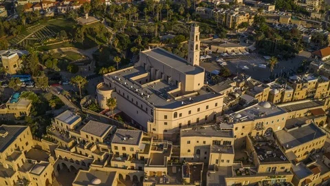 Jaffa Israel hyper lapse 4k aerial drone footage Stock-Footage 91126371