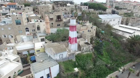 Jaffa - Port and lighthouse Stock Footage 64147737