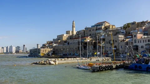 Jaffa Port Hyperlapse Stock Footage 99954567