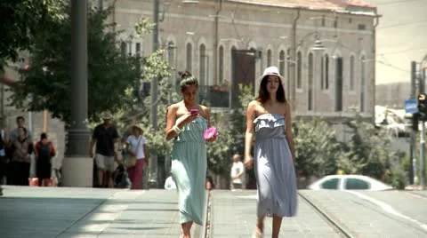 Jaffa Street of Jerusalem 3 Stock Footage 20066397