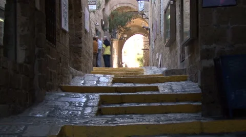 Jaffa. The streets of the old town Stock Footage 51328300