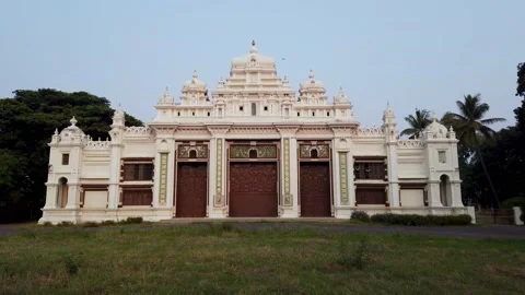 Jaganmohan Palace is a famous Visual Art Museum of Mysuru city, India. Stock Footage 153408618