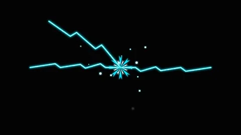 Jagged blue lightning strikes with sparks and central burst. 4K Stock-Footage 342688169
