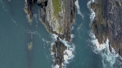 Jagged Coast Pull Up Stock Footage 129323353