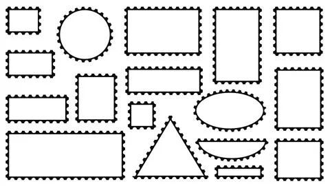 Jagged edge frame different geometry set Stock-Illustration