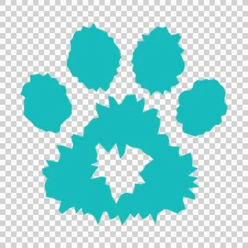 Jagged Edge Paw Print Design distressed black plain animal Ilustración de archivo