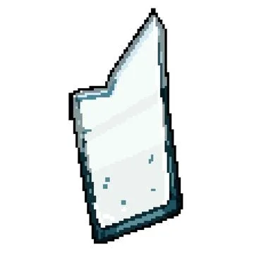 Jagged glass broken shard pixel art vector illustration Ilustración de archivo