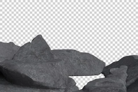 Jagged, grey rocks with rough textures and sharp edges form Stock Photos