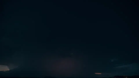 Jagged Lightning Splitting Dark Cloudy Sky Stock Footage 340470600