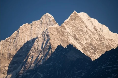 Jagged Mountain Peaks Sunset Timelapse Stock Footage 87047537