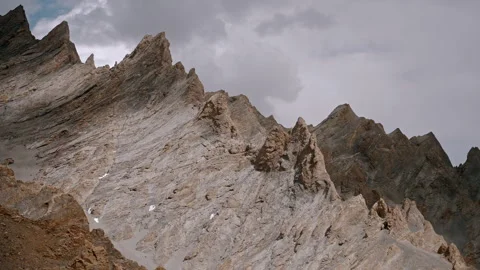 Jagged Mountain Ridge with Dramatic Texture Stock Footage 308992458