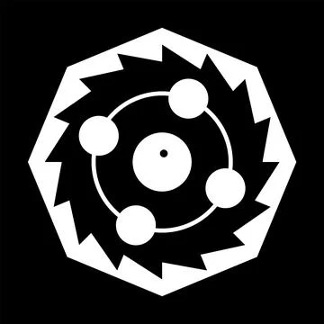 Jagged octagon, with a symbol for the elements, modeled on a crop circle Stock Illustration