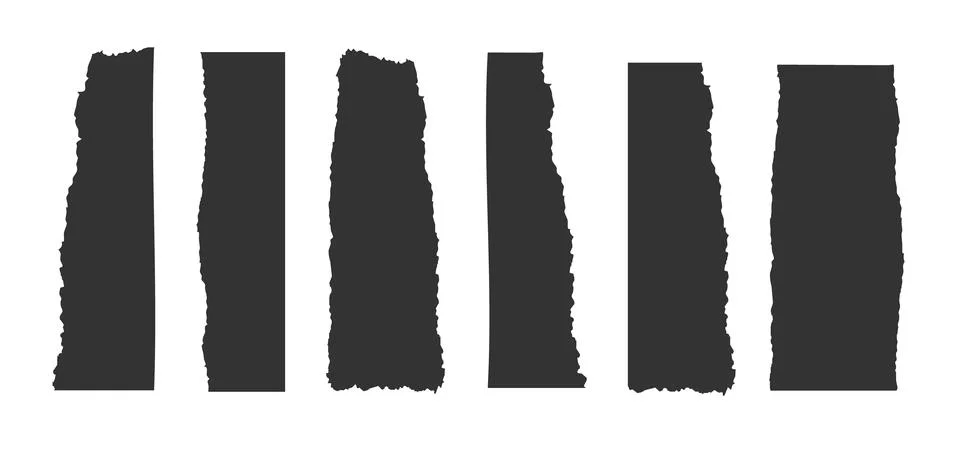Jagged rectangle. Set of Paper torn, jagged edge rectangle shape. Rectangle torn Stock Illustration