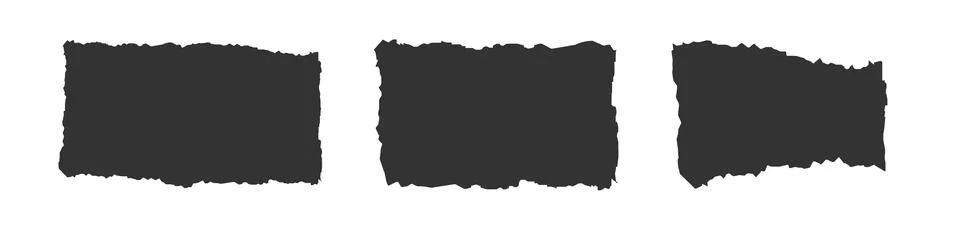 Jagged rectangle. Set of Paper torn, jagged edge rectangle shape. Rectangle torn Stock Illustration