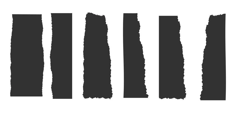 Jagged rectangle. Set of Paper torn, jagged edge rectangle shape. Rectangle torn Illustrazione stock