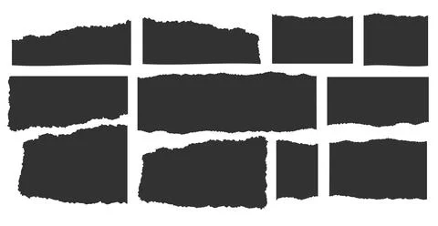Jagged rectangle. Set of Paper torn, jagged edge rectangle shape. Rectangle torn Illustrazione stock
