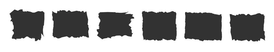 Jagged rectangle. Set of Paper torn, jagged edge rectangle shape. Rectangle torn Stock Illustration