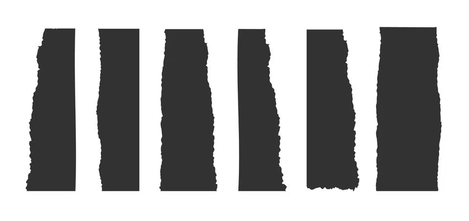 Jagged rectangle. Set of Paper torn, jagged edge rectangle shape. Rectangle torn Illustrazione stock