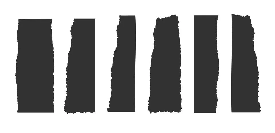 Jagged rectangle. Set of Paper torn, jagged edge rectangle shape. Rectangle torn Illustrazione stock
