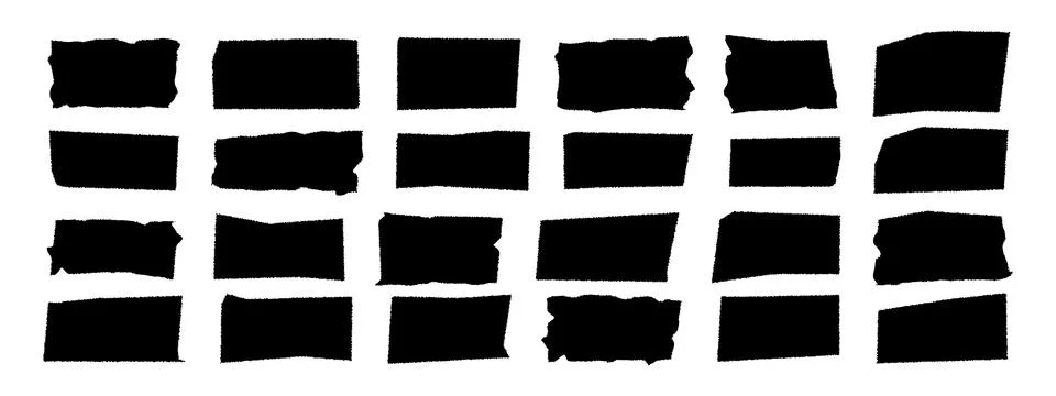 Jagged rectangle. Torn paper items for collage, design templates, banner, a.. Illustrazione stock