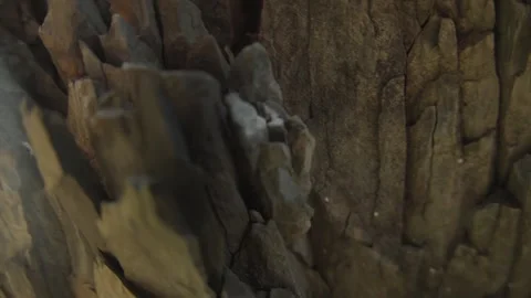 Jagged Rock Formation with Sharp Edges in Natural Light Stock Footage 289636497