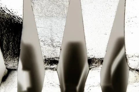 Jagged Silver Lines Abstract Paper Background Stock Photos