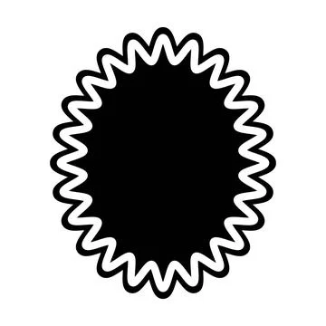 Jagged Sunburst Decorative Border with Sharp Wavy Edges Stock Illustration