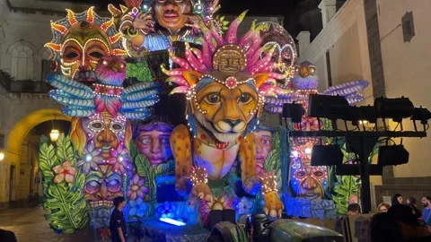 Jaguar Carnival Float Night Parade Summer Festival Shape Evolution Stock Footage 344085909