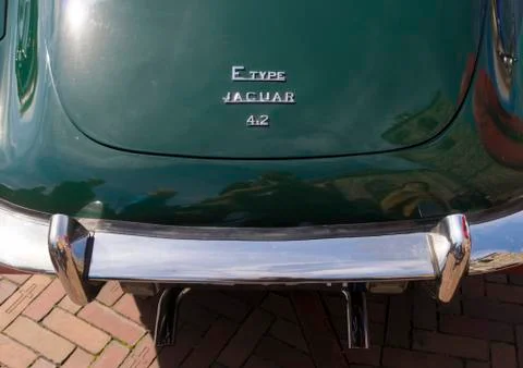 Jaguar e-type logo Stock Photos