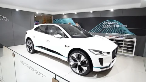 Jaguar I-PACE battery-electric SUV concept car Stock Footage 92527872