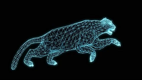 Jaguar Run Hologram 360 Sequence view Video stock 156526650