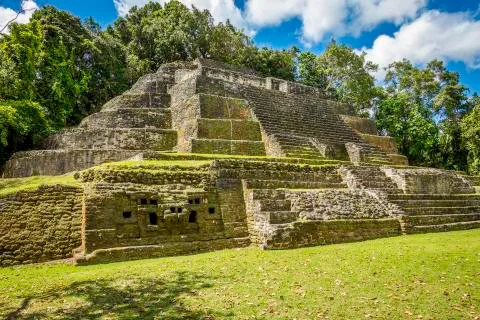 Jaguar temple, side angle Stock Photos