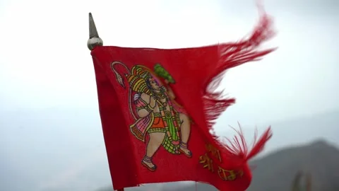 Jai shree ram flag blowing with wind Stock Footage 296262887