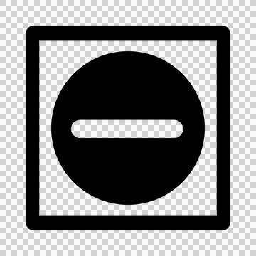 Jai Visuals Action Remove Icon – White Minus in Black Circle – UI Symbol Stock Illustration