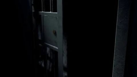 Jail cel door close 1 Stock Footage 83658512