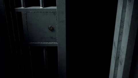 Jail cel door close 4 Stock Footage